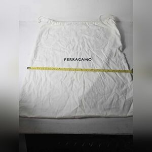 Salvatore Ferragamo Large Drawstring Dust Bag White Cotton 21x19